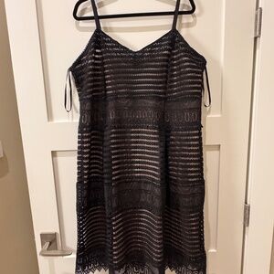 Fun and Flirty Black Lace Dress